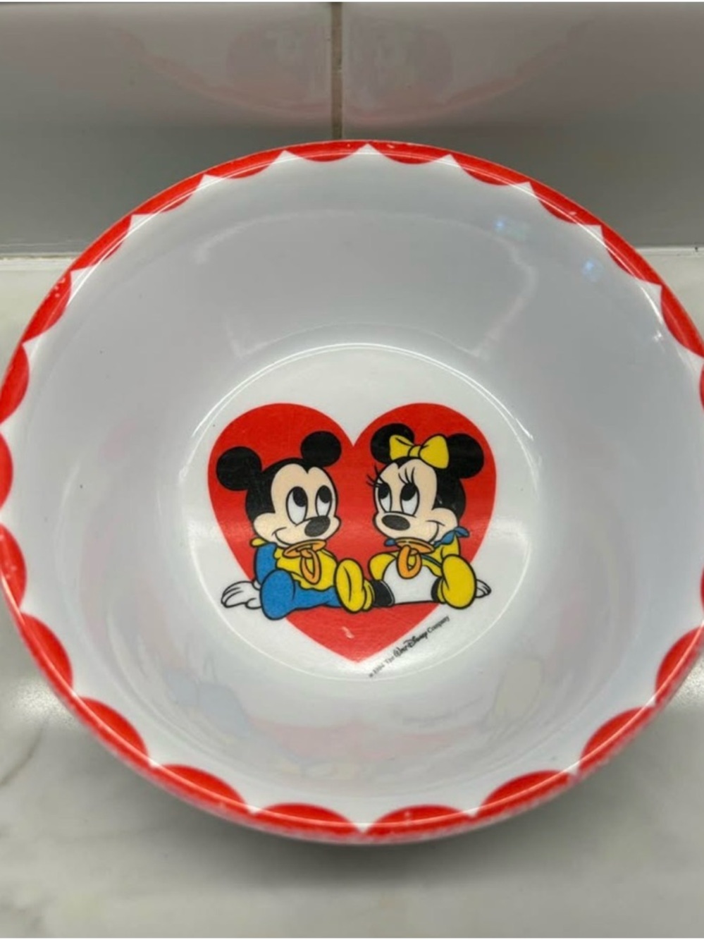 Vintage Disney baby Mickey & Minnie plastic bowl